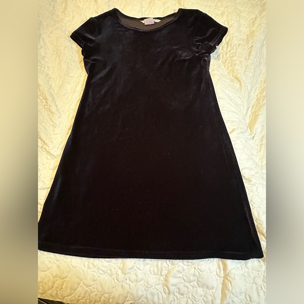 Vintage black velvet mini dress